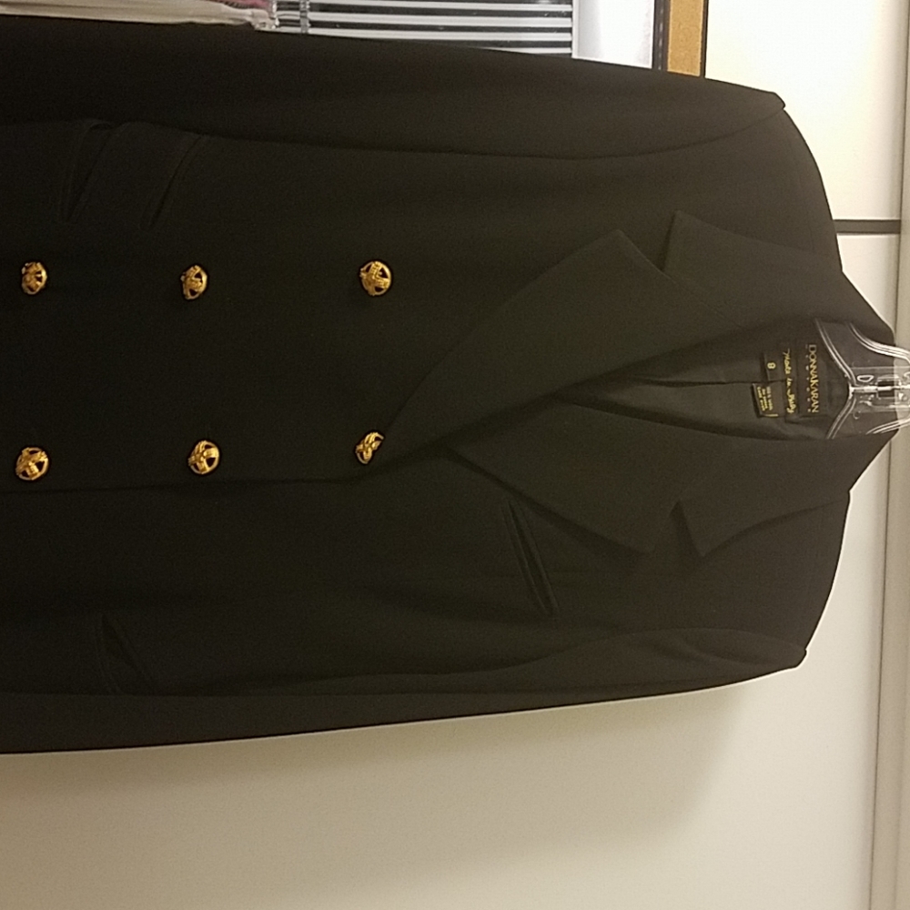Black double-breasted jacket w/gld buttons